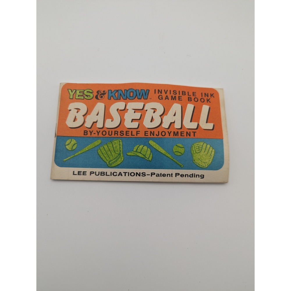 Vintage Yes & Know Invisible Ink Baseball Game Book Lee Publications Printed USA